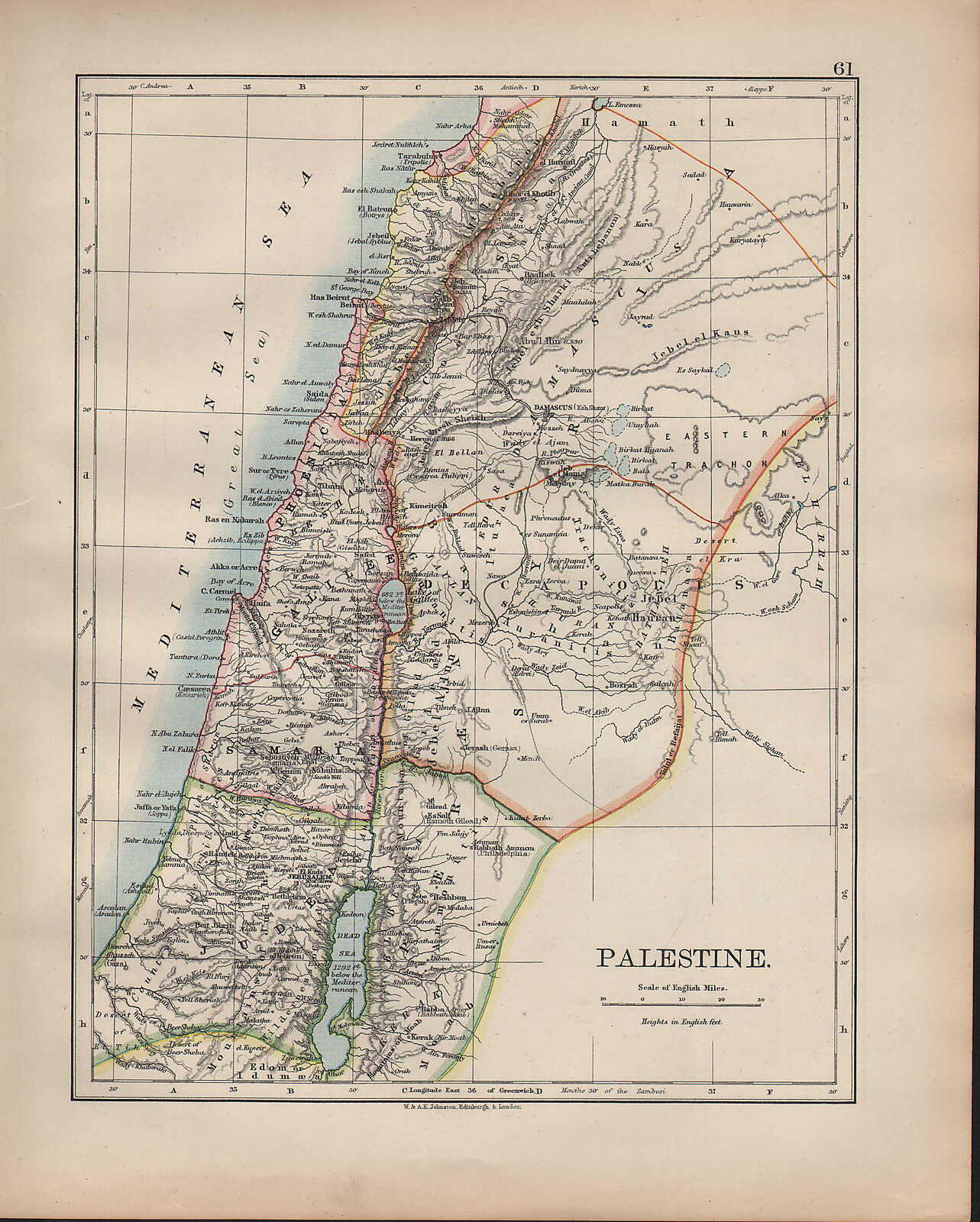 historical map of Palestine - from the river to the sea